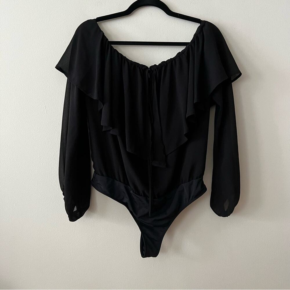 LPA Remi Black Off-the-Shoulder Bodysuit - Picture 3 of 9